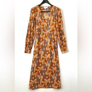 & Other Stories Floral Feather Print Midi Dress